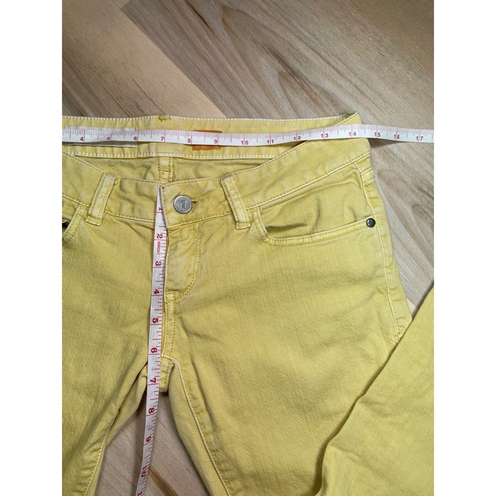 Pilcro and the Letterpress Stet Slim Jeans Yellow Low Rise Size 26 Anthropologie - Picture 6 of 12
